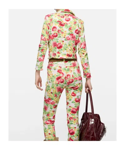 Acne Studios Printed Stretch Denim Jacket In Multi