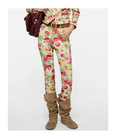 Acne Studios Floral Trousers In Multi