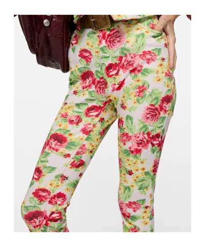 Acne Studios Floral Trousers In Multi