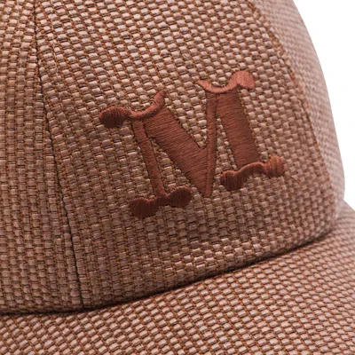 Max Mara Letter Logo Hat In Brown