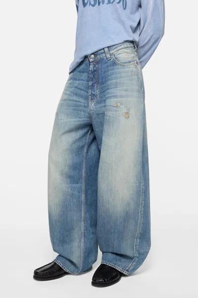 Acne Studios Loose-fit Patch Jeans In Blue