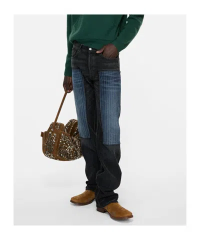 Acne Studios Suede Boots Pull Tab Round Toe In Brown