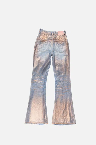 Acne Studios Fitted Glitter Flared Trousers In Multi