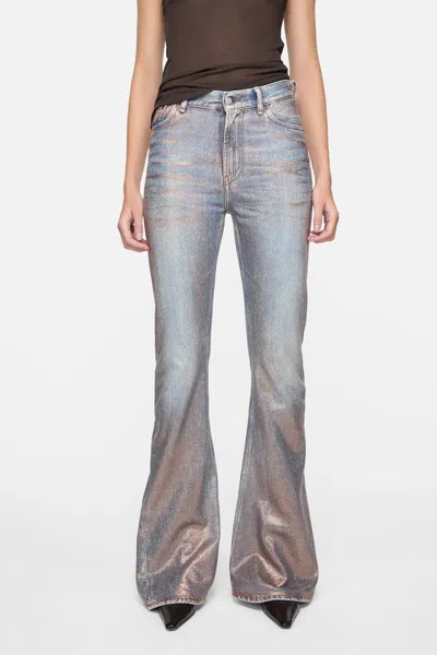 Acne Studios Fitted Glitter Flared Trousers In Multi