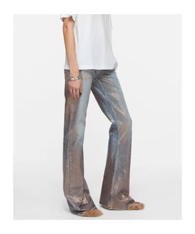 Acne Studios Fitted Glitter Flared Trousers In Multi