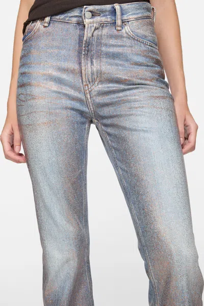 Acne Studios Fitted Glitter Flared Trousers In Multi