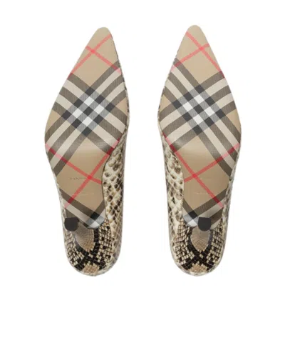 Burberry Python-print Leather Dame High Pumps