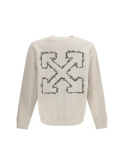 Off-white Script Arrow Crewneck Sweatshirt In Neutral