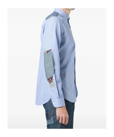 Junya Watanabe Stripe-pattern Shirt In Blue