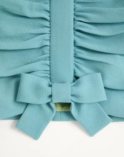 Valentino Light Blue Crispy Light Wool Jacket In Blue