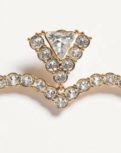 Valentino Embellished Coeur Royal Earrings In Gold