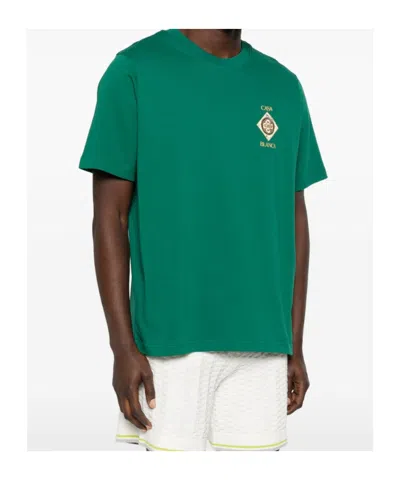 Casablanca Musique Ornate Ceiling Crewneck Short Sleeve Tshirt In Green