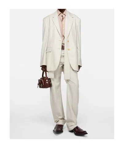 Acne Studios Long-sleeved Suit Jacket In White