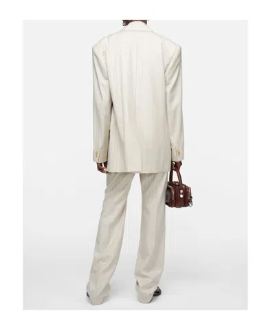 Acne Studios Long-sleeved Suit Jacket In White