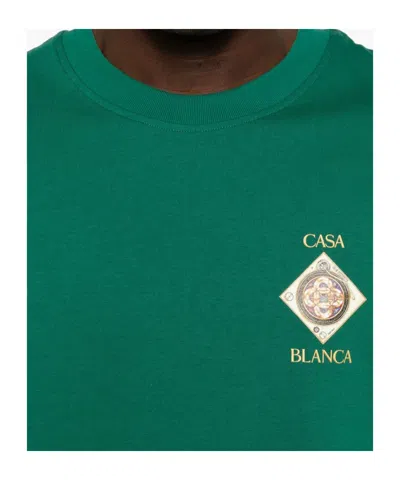 Casablanca Musique Ornate Ceiling Crewneck Short Sleeve Tshirt In Green