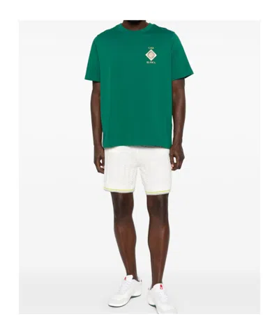 Casablanca Musique Ornate Ceiling Crewneck Short Sleeve Tshirt In Green
