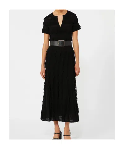 Max Mara Sleeveless Geometric-print Jersey Midi Dress In Black