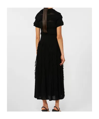 Max Mara Sleeveless Geometric-print Jersey Midi Dress In Black