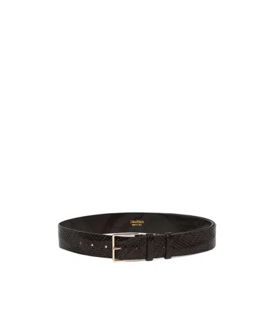 Max Mara Mxatrine Leather Belt In Brown