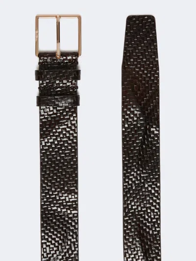 Max Mara Mxatrine Leather Belt In Brown