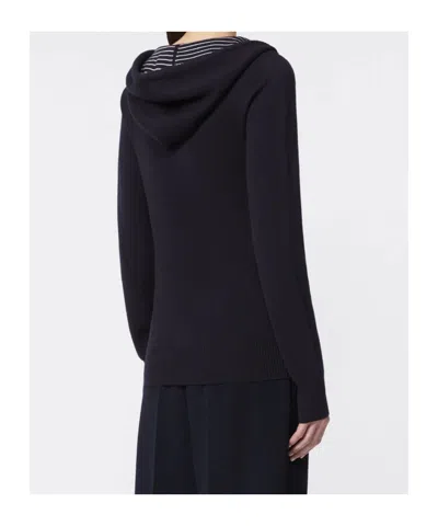 Max Mara Hooded Pullover In Black