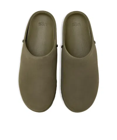 Ugg ® Men's Otzo Clog Nubuck Shoes In Burnt Olive In Green