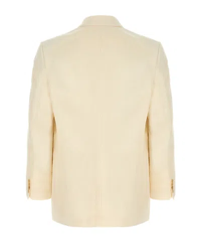 Auralee Double-breasted Suit Jacket In Neutral