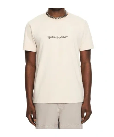 Off-white Script Logo Print T-shirt In Neutral