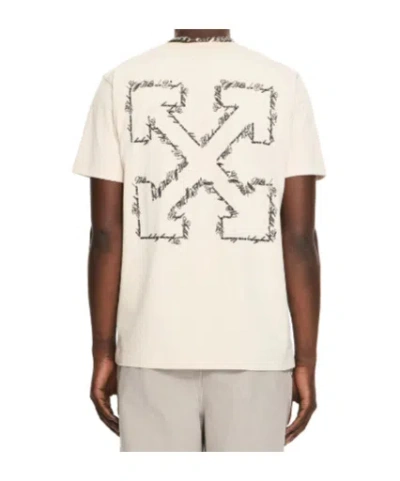 Off-white Script Logo Print T-shirt In Neutral