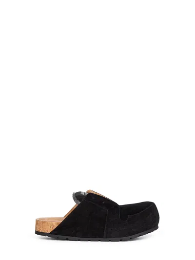 Balenciaga Dumbo Sabot In Distressed Suede Calfskin Men In Black