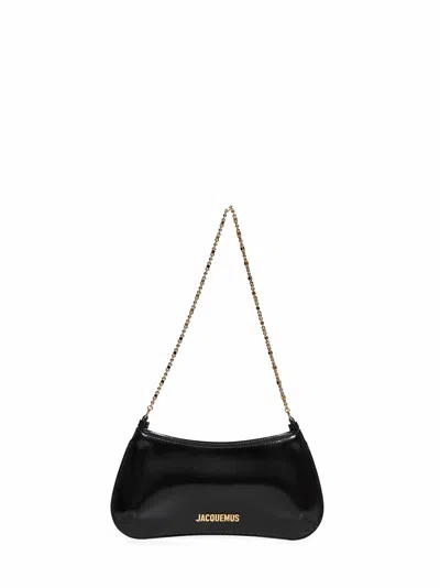 Jacquemus Ex 24hbaw00404ac18a01 Le Petit Bisou Chaine Shoulder Bags Black In Black