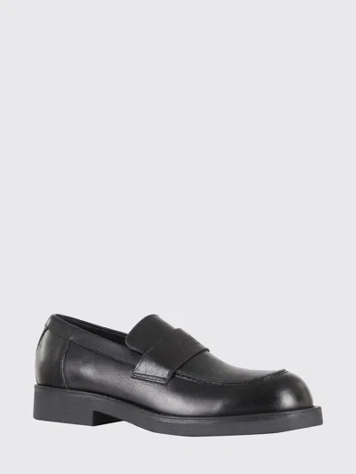 Mm6 Maison Margiela Black Calf Leather Bos Taurus Slip-on Loafers