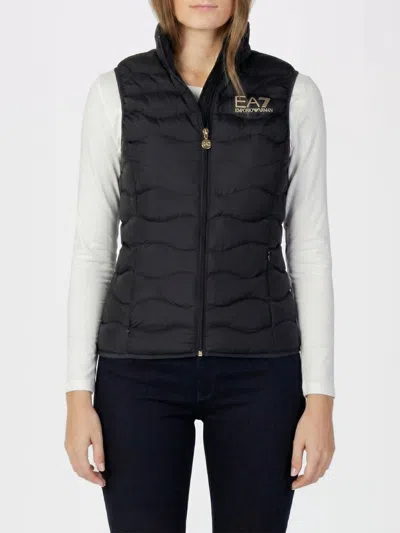 Ea7 Logo Down Vest In Black