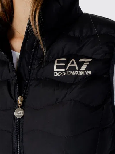 Ea7 Logo Down Vest In Black
