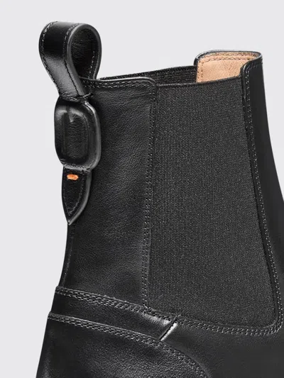 Santoni Elastic-panel Leather Boots In Black