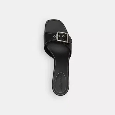 Coach Margot Leather Sandal In Black