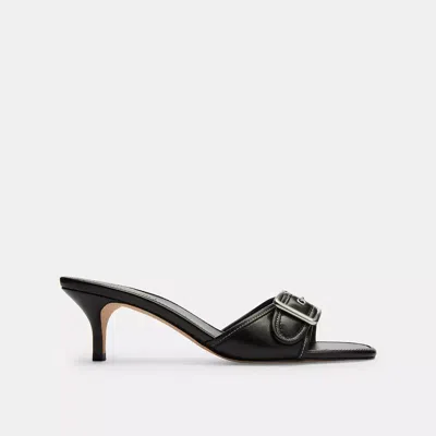 Coach Margot Leather Sandal In Black