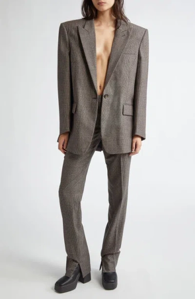 Stella Mccartney Microhoundstooth Check Oversize Wool Blazer