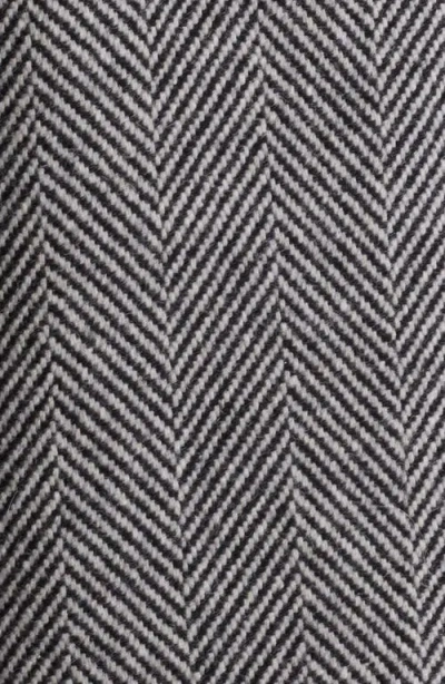 Frame Herringbone Wool Blend Longline Coat In Gray