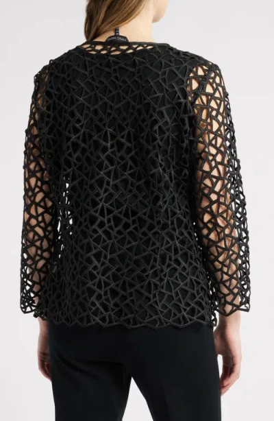 Ming Wang Geometric Cutout Jacket In Black