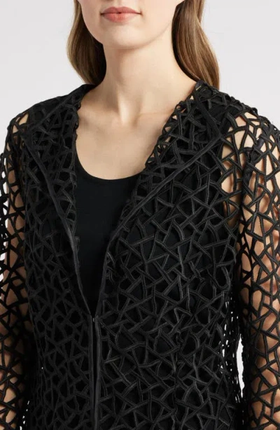 Ming Wang Geometric Cutout Jacket In Black