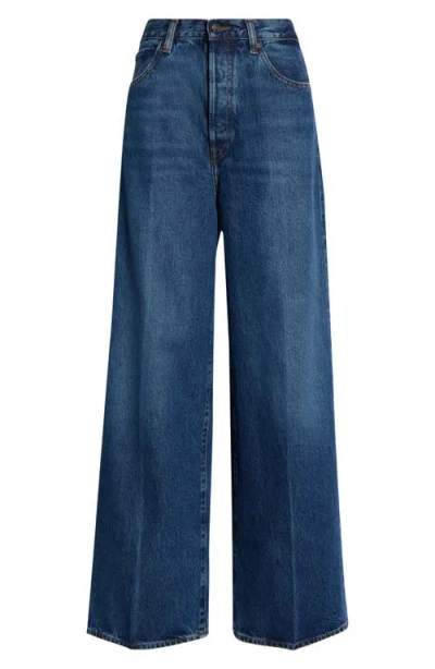 Frame The Wide Crop Jeans In Blue