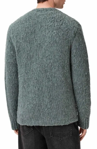 Allsaints Mens Nordic Green Tobie V-neck Wool-blend Cardigan In Gray