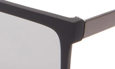 Vince Camuto Rubberised Rectangular Sunglasses In Black