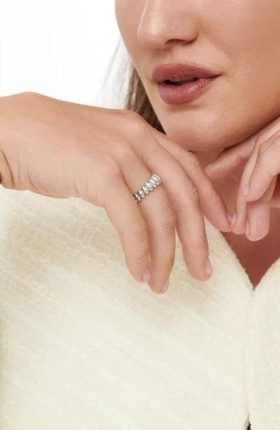 Devata Puffy Ribbed Band Ring In Silver