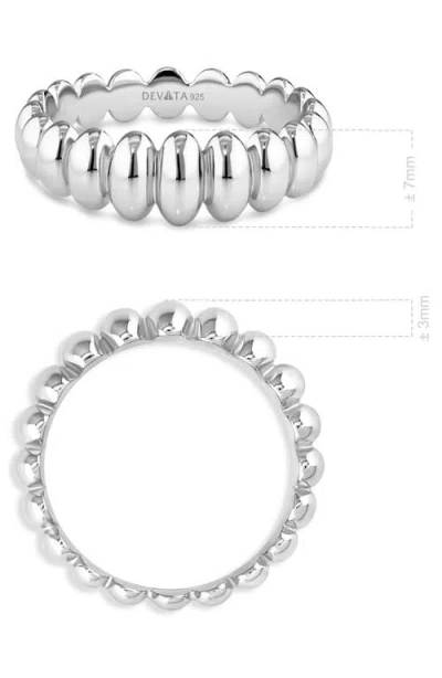Devata Puffy Ribbed Band Ring In Silver