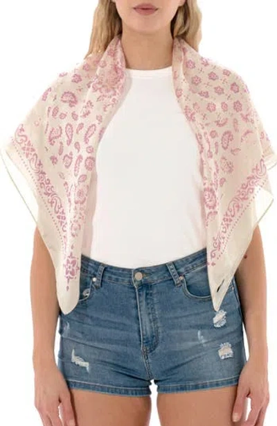 Marcus Adler Satin Multi Functional Square Scarf In White