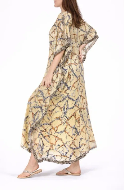 Ranee's Ranees Print V-neck Maxi Caftan In Multi