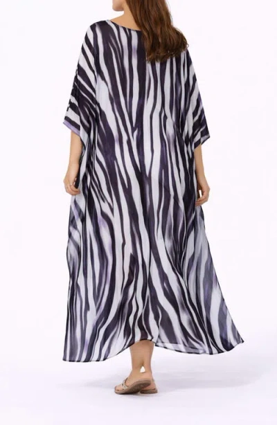 Ranee's Ranees Print V-neck Maxi Caftan In Multi