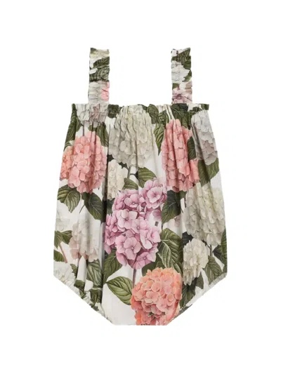 Dolce & Gabbana Hydrangea-print Poplin Romper In White
